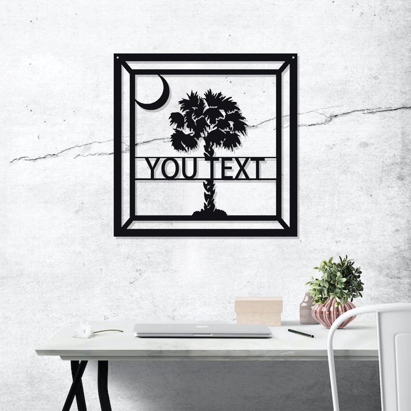 custom palm tree metal sign/personalized tropical patio or pool sign/outdoor metal sign/ornament/front door home sign/beach house/led sign