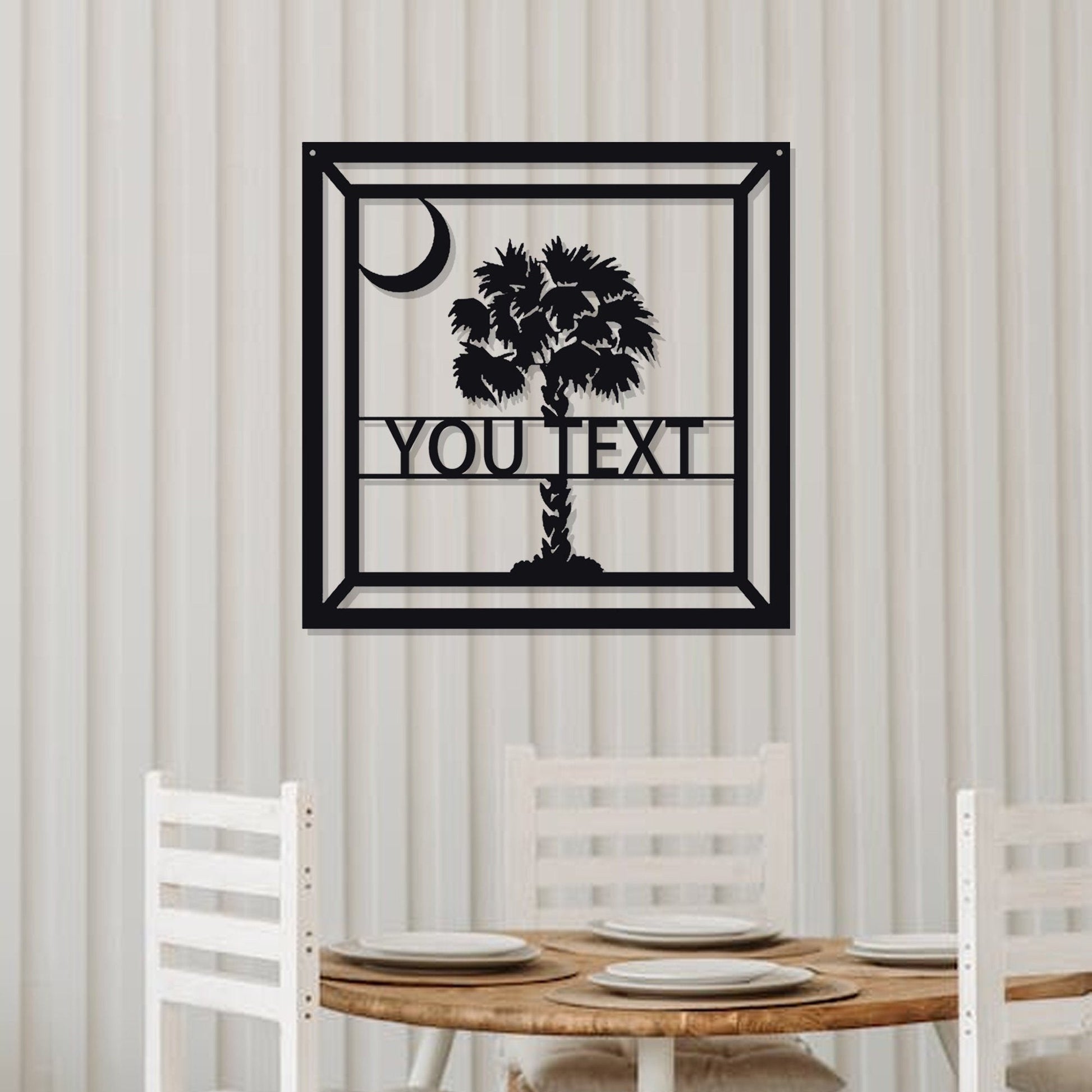 custom palm tree metal sign/personalized tropical patio or pool sign/outdoor metal sign/ornament/front door home sign/beach house/led sign