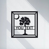 custom palm tree metal sign/personalized tropical patio or pool sign/outdoor metal sign/ornament/front door home sign/beach house/led sign