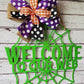 Welcome To Our Web Metal Door Hanger, Halloween Door Hanger, Spider Web Garden Flag, Halloween Garden Flag, Halloween Decorations, Halloween