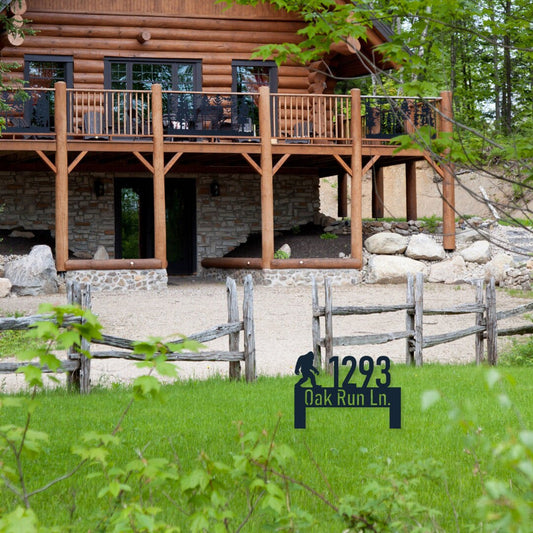 Lawn Address Metal Sign, Bigfoot Metal Address Yard Stake, Address Sign, House Number Sign, Address Sign, Housewarming Gift, Metal Sign