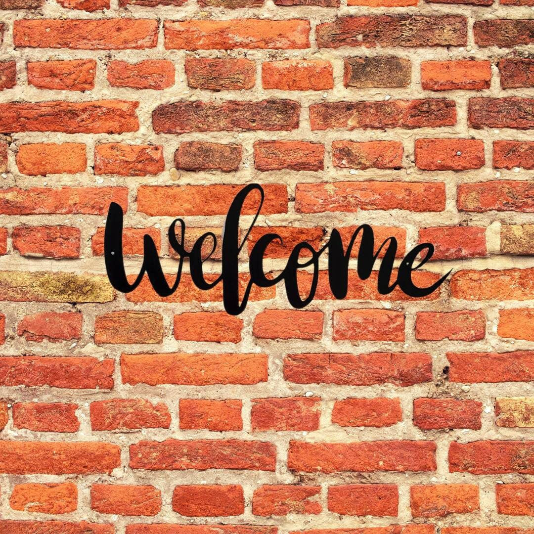 Welcome Metal Sign, Welcome Sign, Farmhouse Welcome Sign, Entryway Sign, Metal Welcome Sign, Outdoor Sign, Welcome Word Sign, Welcome Script
