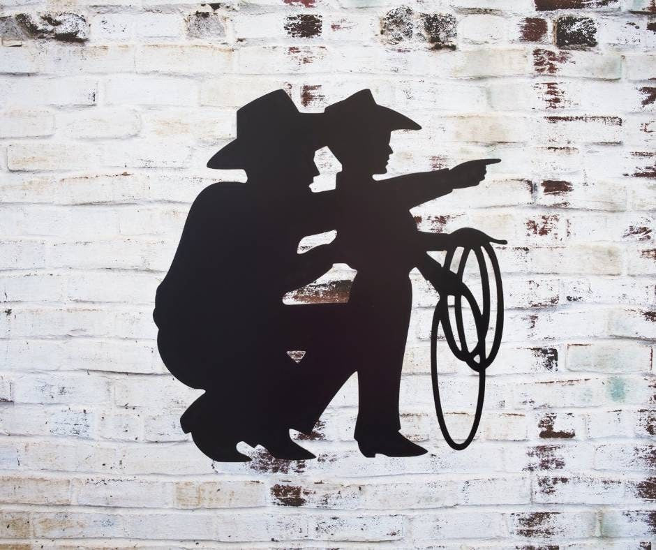 Cowboy and Son Metal Sign, Western Decor, Father's Day, Metal Sign, Cowboy Theme Nursey, Metal Wall Art, Western Signs, Western Decor