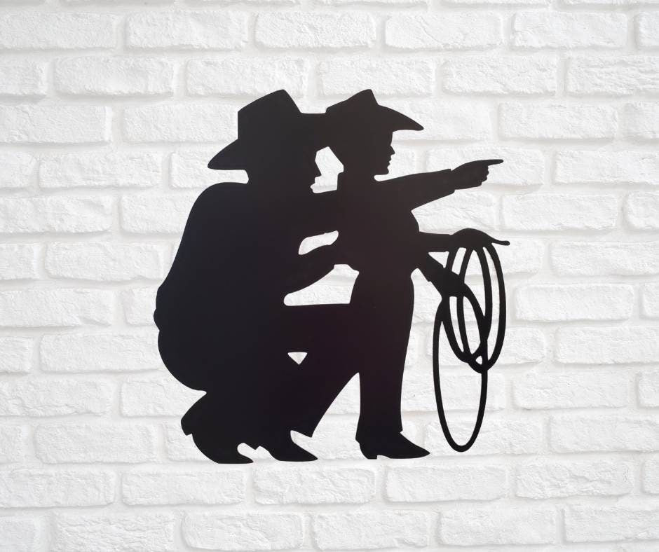 Cowboy and Son Metal Sign, Western Decor, Father's Day, Metal Sign, Cowboy Theme Nursey, Metal Wall Art, Western Signs, Western Decor