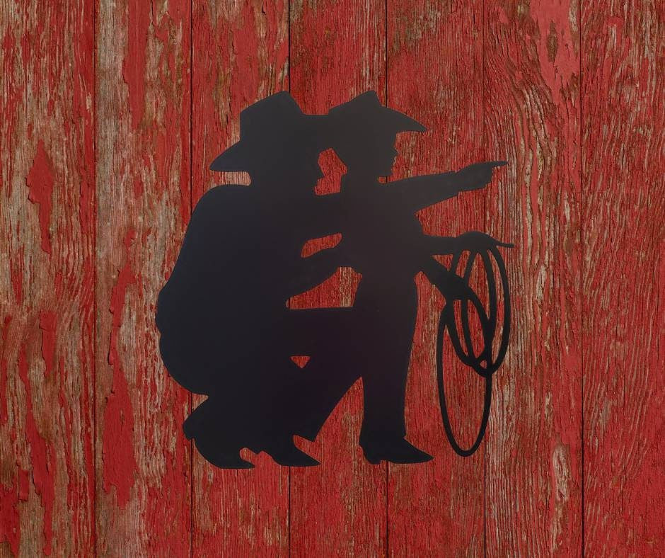 Cowboy and Son Metal Sign, Western Decor, Father's Day, Metal Sign, Cowboy Theme Nursey, Metal Wall Art, Western Signs, Western Decor