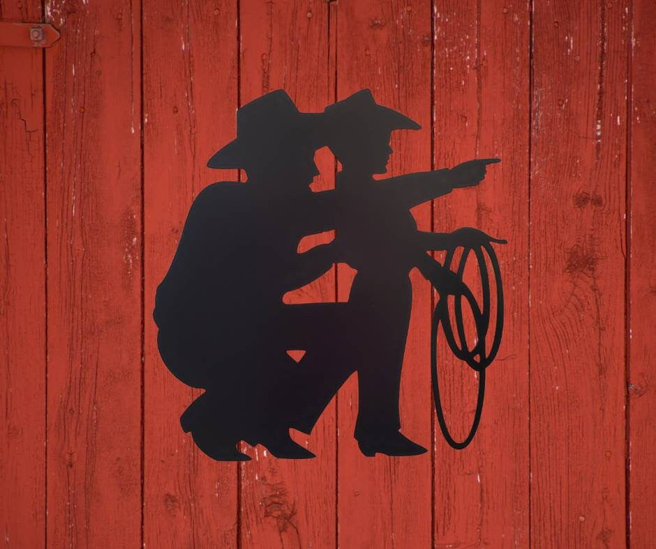 Cowboy and Son Metal Sign, Western Decor, Father's Day, Metal Sign, Cowboy Theme Nursey, Metal Wall Art, Western Signs, Western Decor