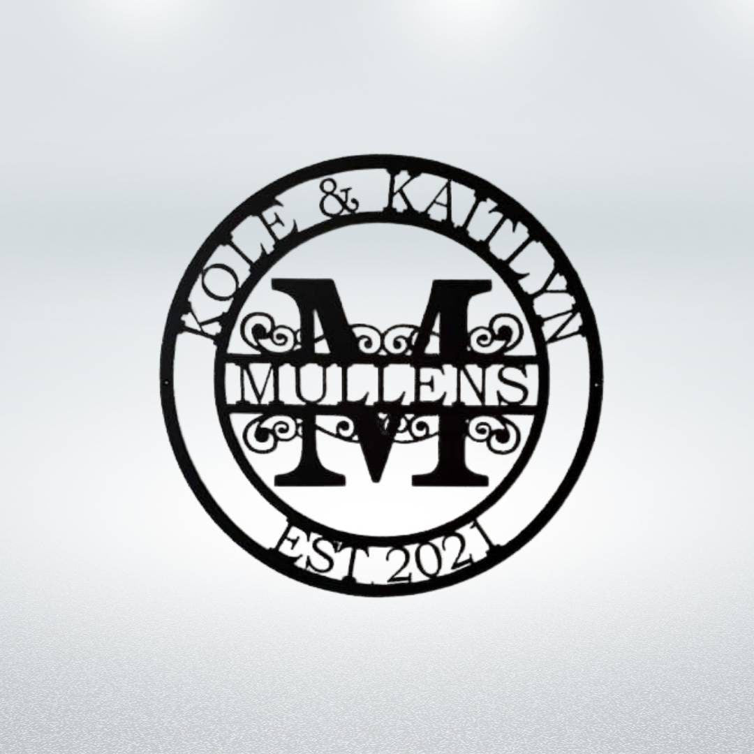 Personalized Family Sign, Established Monogram Metal Sign, Monogram Metal Sign, Family Name Sign, Metal Sign, Last Name Sign, Initial Sign