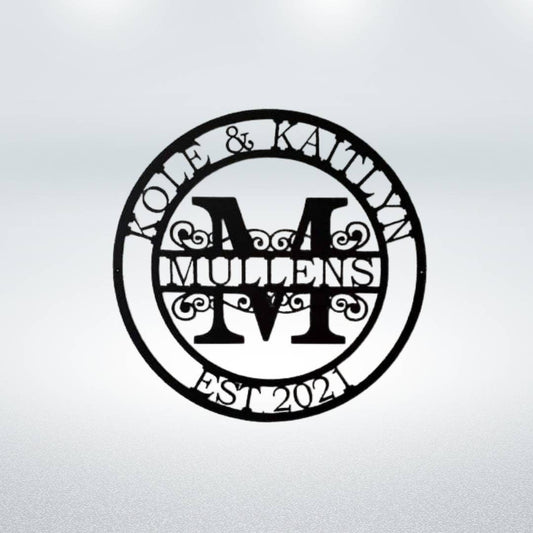 Personalized Family Sign, Established Monogram Metal Sign, Monogram Metal Sign, Family Name Sign, Metal Sign, Last Name Sign, Initial Sign