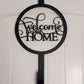Welcome To Our Home Metal Door Hanger Holder, Metal Door Hanger Hook, Wreath Holder, Welcome Sign, Metal Sign, Door Hanger, Wreath Hook