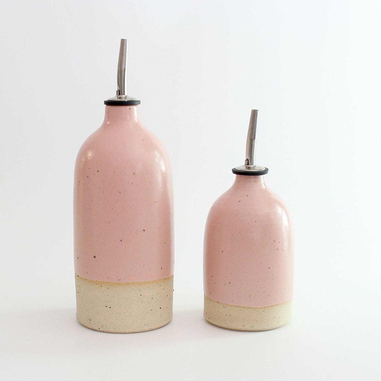 Handmade Pink Ceramic Oil Pourer in Small or Large
