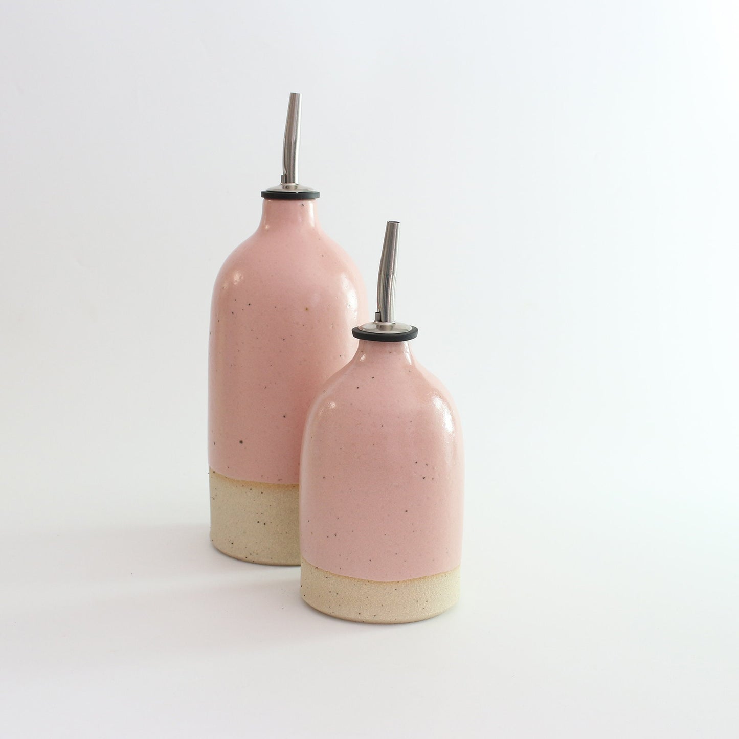 Handmade Pink Ceramic Oil Pourer in Small or Large