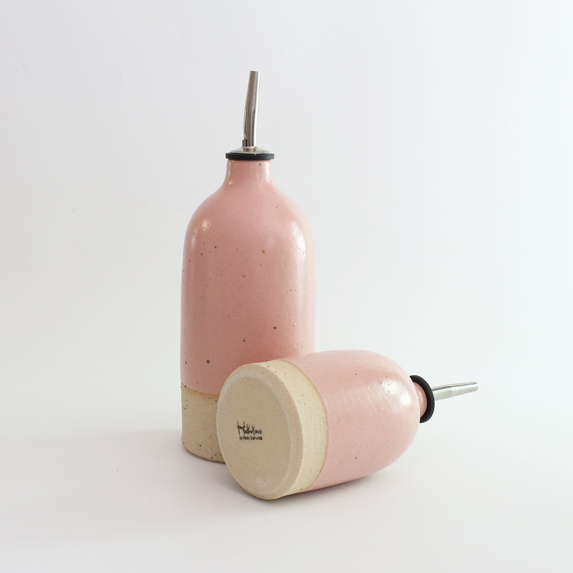 Handmade Pink Ceramic Oil Pourer in Small or Large