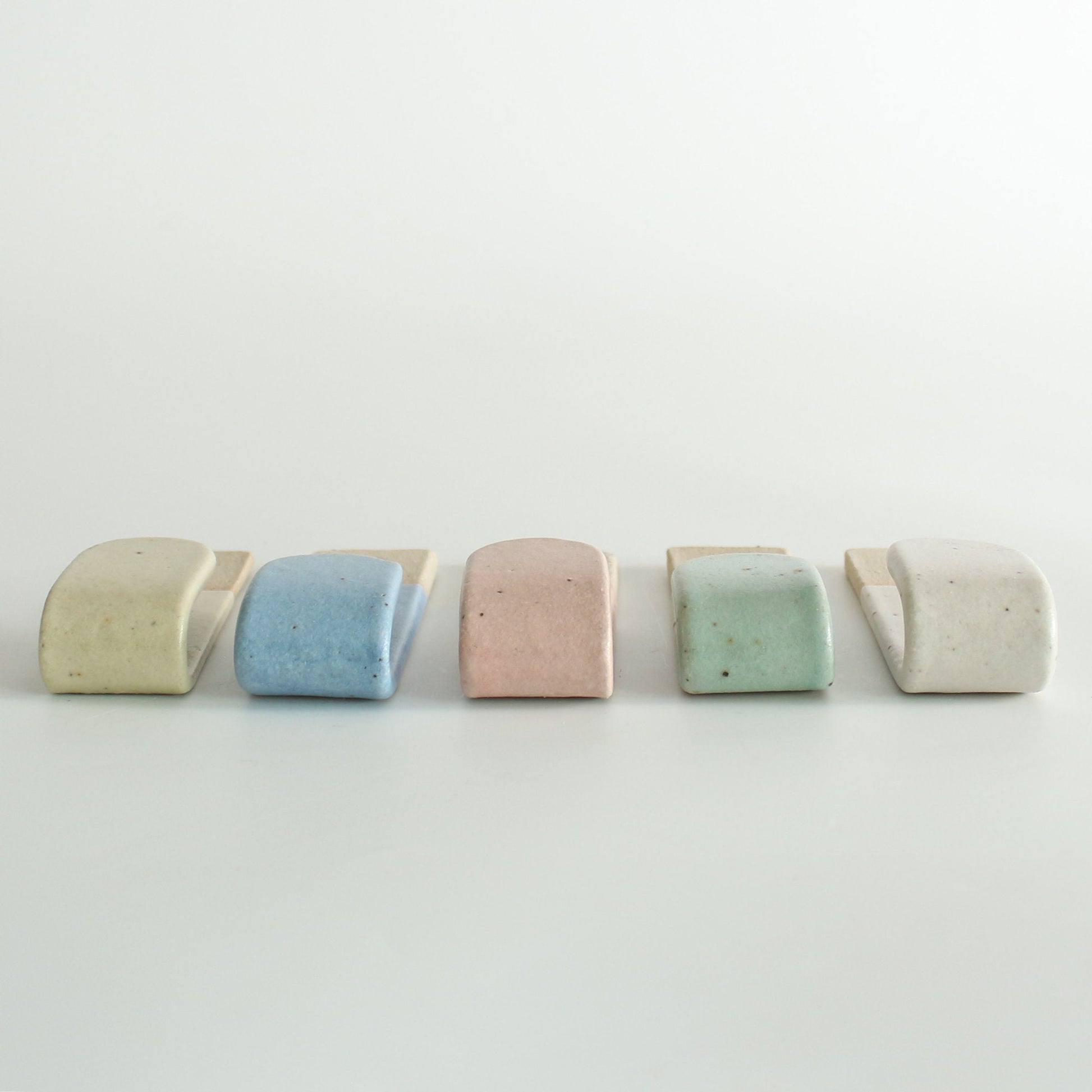 Handmade Pastel Stoneware Wall Hook: Rustic Chic Home Decor