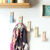 Handmade Pastel Stoneware Wall Hook: Rustic Chic Home Decor