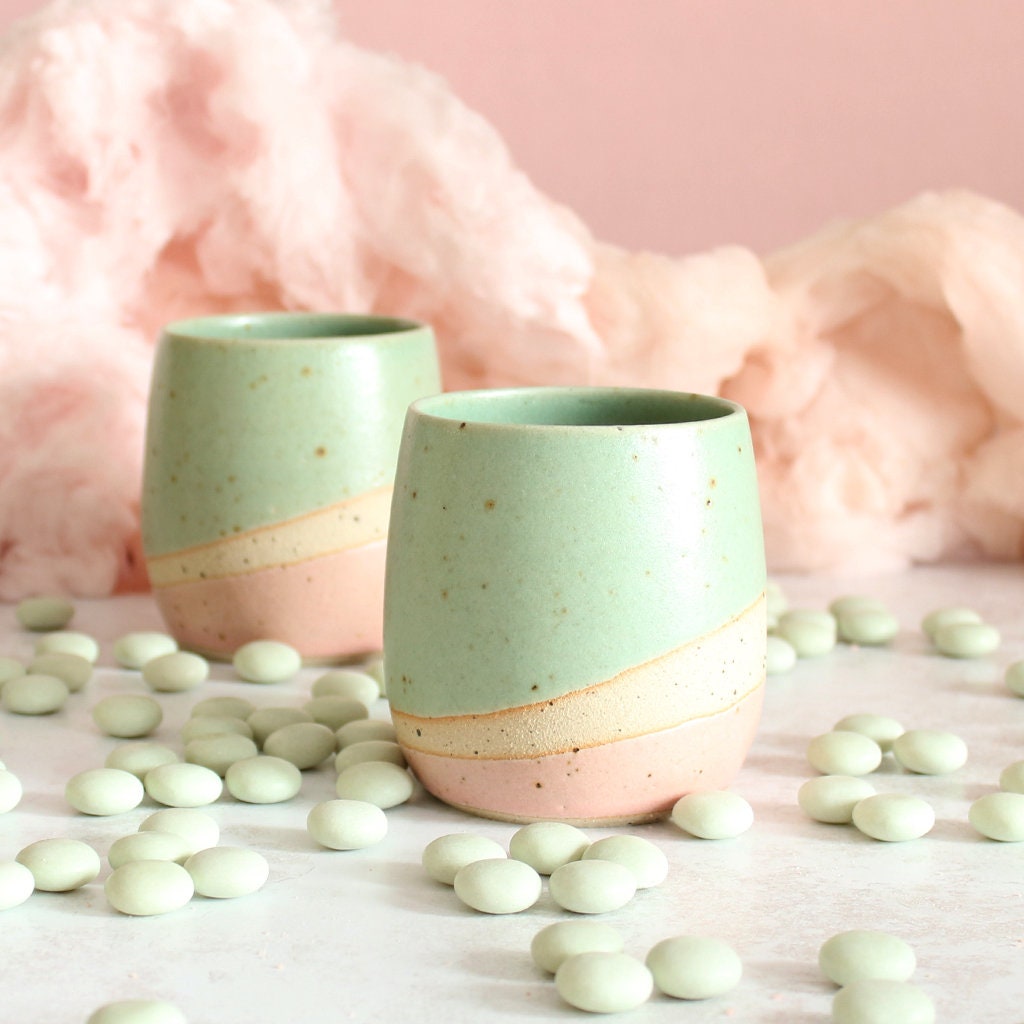Cotton Candy Ceramic Wine Tumbler, Drinking Cup