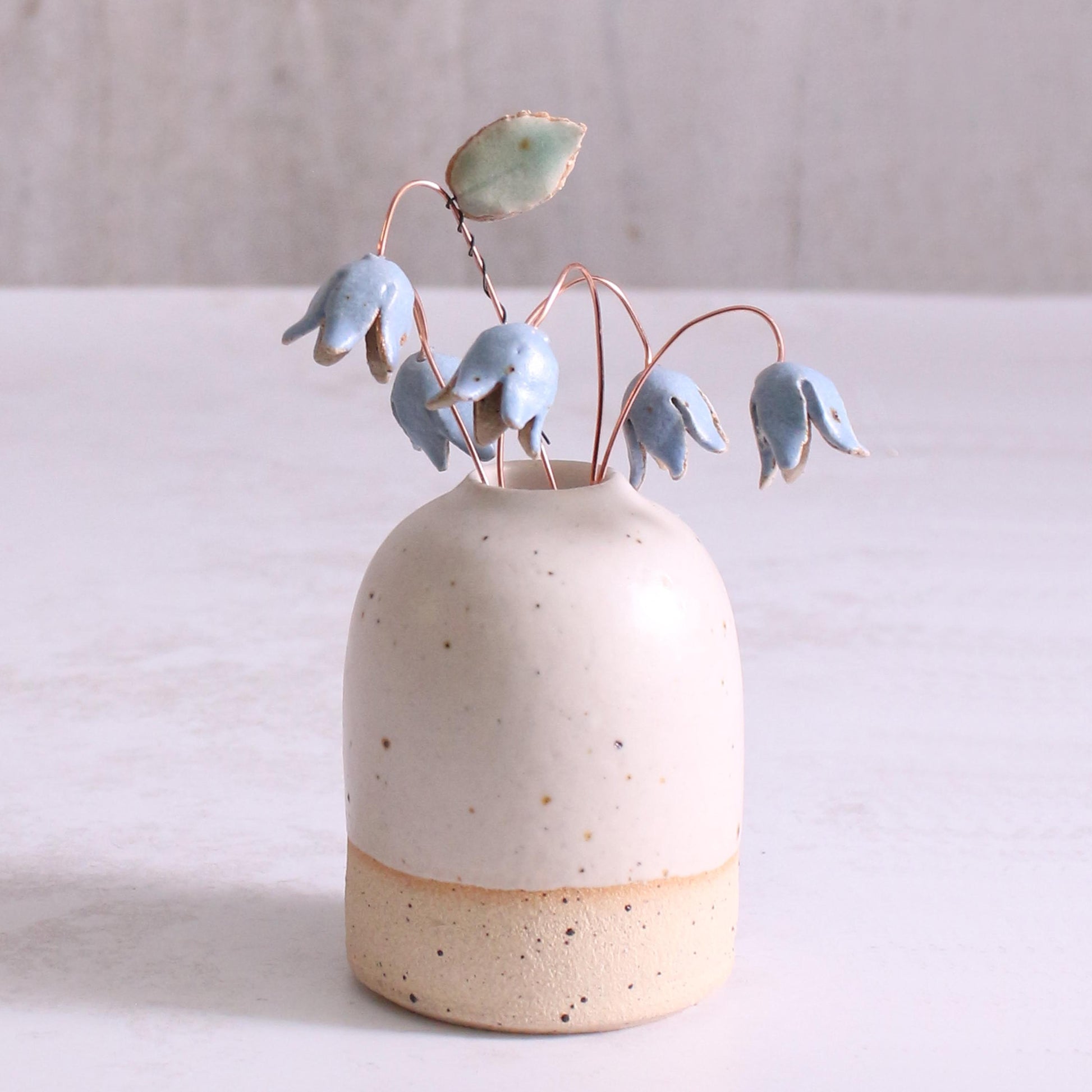 Bluebell Ceramic Flower Bouquet, Option of Add-On Ceramic Vase