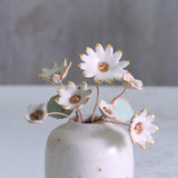 White and Gold Ceramic Flower Bouquet Small